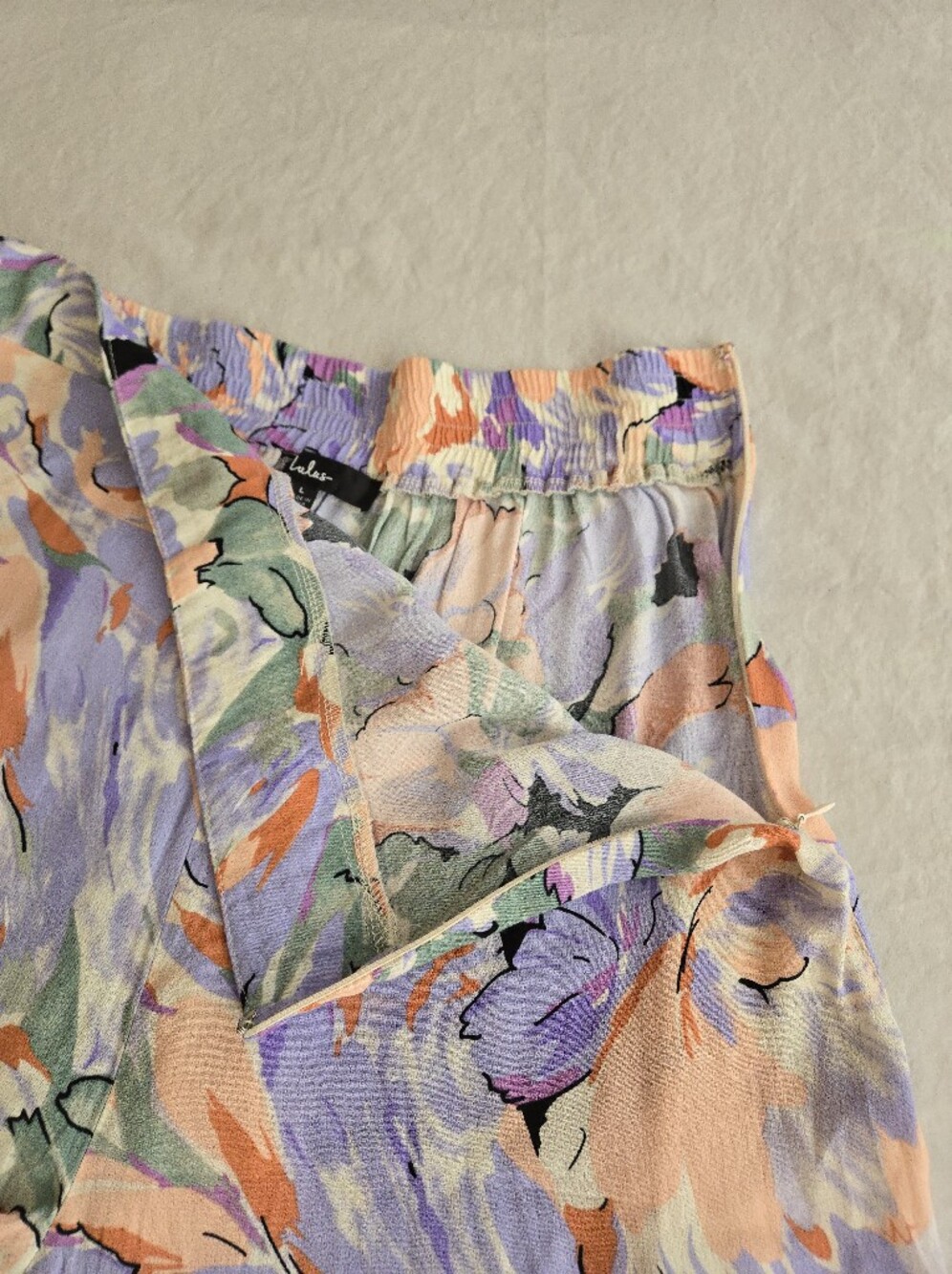 Lulus Palm Beach Babe Lilac Floral Print Wide-Leg Pants HAL3 - Picture 7 of 10